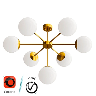 Contemporary Modern Ball 7 Lamp 3D model image 1 