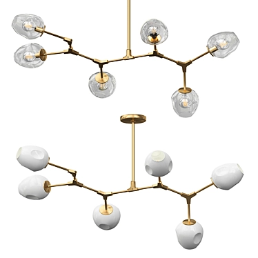 Branching Bubble Chandelier Light 3D model image 1 