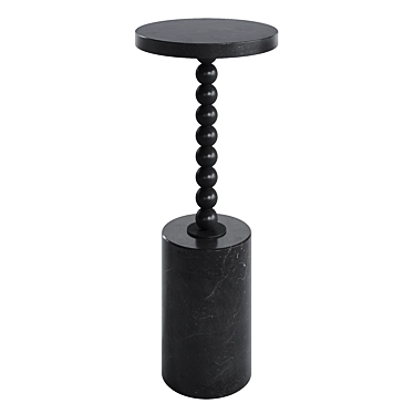 Black Marble Bead Drink Table 3D model image 1 