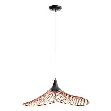 Futuristic Copper Pendant Lamp 3D model image 1 