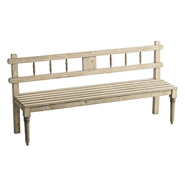 Eco-Chic Reclaimed Teak Bench 3D model image 1 