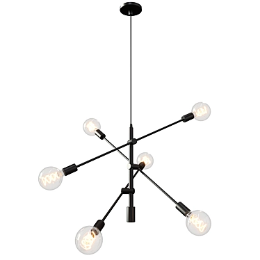 Sydney Industrial Hanging Lamp Black 3D model image 1 