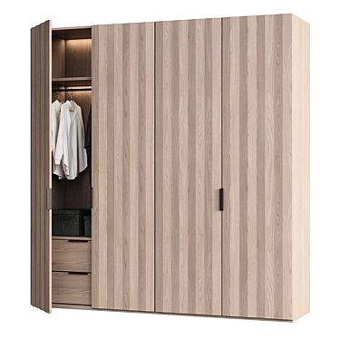 Modern PLISSE Wardrobe Furniture 3D model image 1 