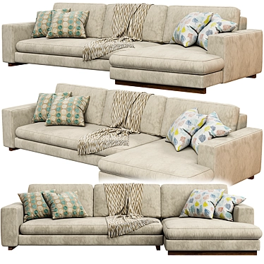  Streamlined West Elm Harmony Sofa 3D model image 1 