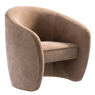 Elegant Adamante Round Velvet Chair 3D model image 1 