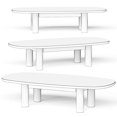 Sleek Modern Coffee Table 3D model image 1 