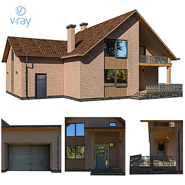 High-Poly 3D House Model 3D model image 1 