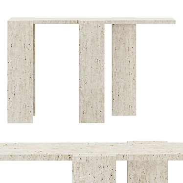 Travertine Console: Luca Stefano Design 3D model image 1 