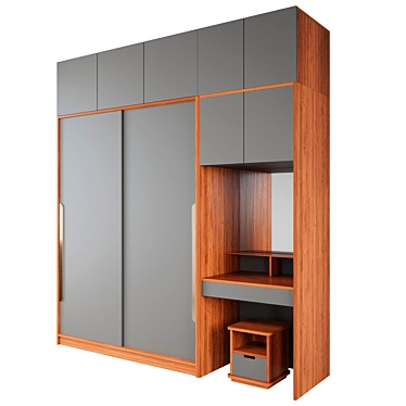 Luxury Bedroom Wardrobe Set 3D model image 1 