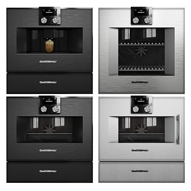 Modern Gaggenau Oven Trio 3D model image 1 