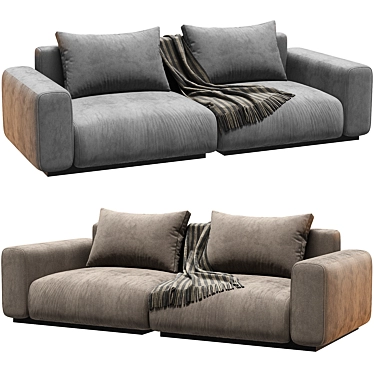 Italian Design Flexform 2-Seater Sofa 3D model image 1 