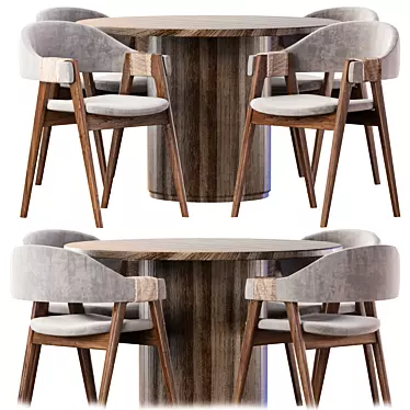 Contemporary Dining Set by Alibaba 3D model image 1 