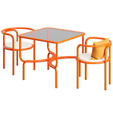 Retro Chic Dining Set by Exteta 3D model image 1 