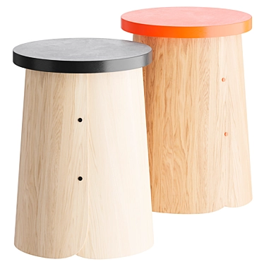 Designer Nadadora Wooden Stool Tab 3D model image 1 