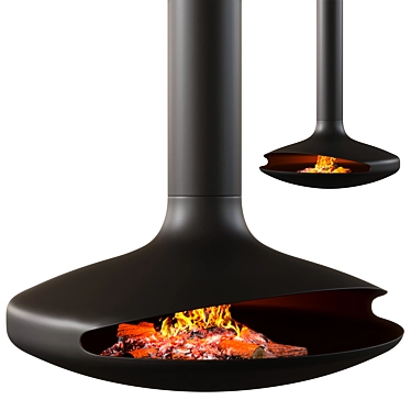 Counter-Spinning Black Fireplace Focus 3D model image 1 