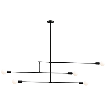 Sleek Black Chandelier Design 3D model image 1 