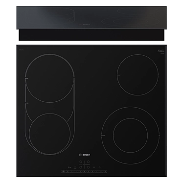 Bosch Black Electric Cooktop 60cm 3D model image 1 