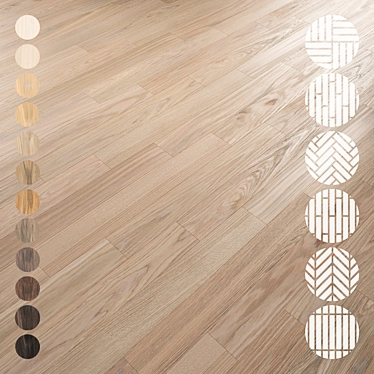 Oak Parquet Flooring Collection 3D model image 1 