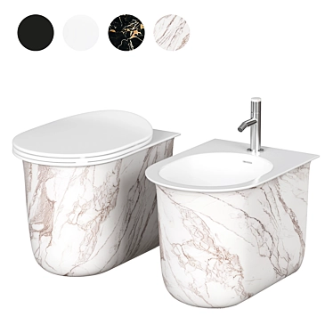 Artceram Chic Toilet Bidet Set 3D model image 1 