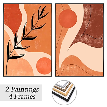 Dual Painting Set with Versatile Frames 3D model image 1 