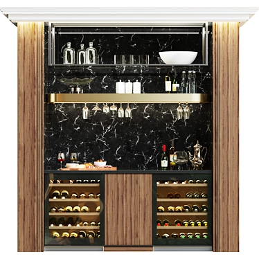 Restaurant Design Project with Wine Fridge 3D model image 1 