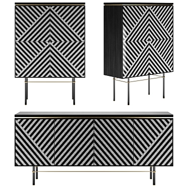 Zefiro Sideboard Highboard Modern Furniture 3D model image 1 