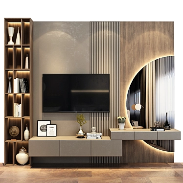 Modern TV Wall Decor Stand 3D model image 1 