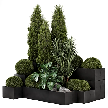 Outdoor Garden Bush Tree Set 3D model image 1 