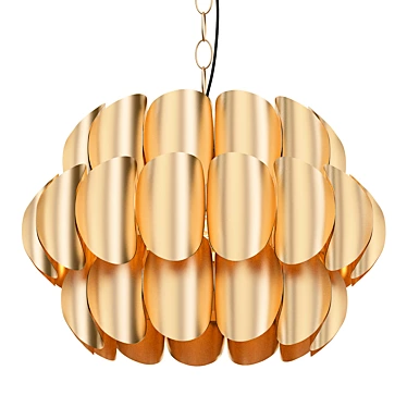 Vintage Brass Pendant Lamp Fixture 3D model image 1 