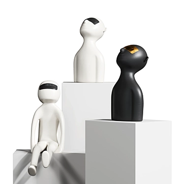 Contemporary Abstract Figure Sculpture Ornaments 3D model image 1 