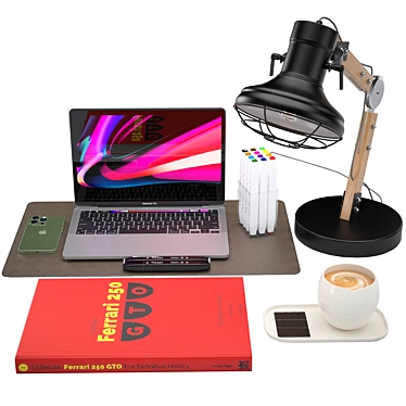 Modern Tech Workspace Set 3D model image 1 