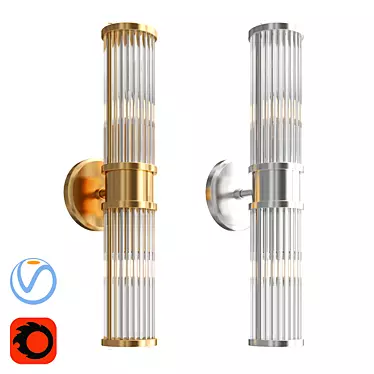 Elegant Allen Double Light Sconce 3D model image 1 