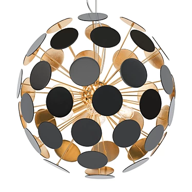 Elegant Black and Gold Pendant 3D model image 1 