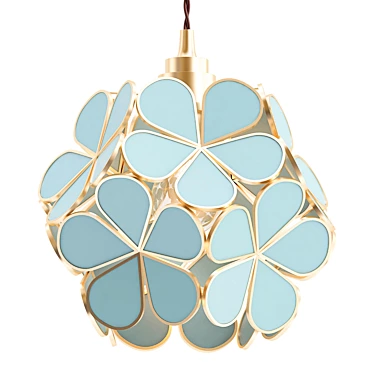 Nordic Glass Petal Pendant Light 3D model image 1 