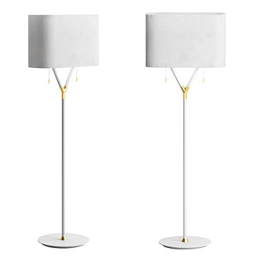 Modern Lacquer Finish Floor Lamp 3D model image 1 