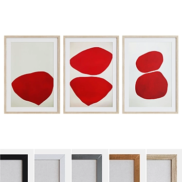 Modern Abstract Picture Frame Set 3D model image 1 