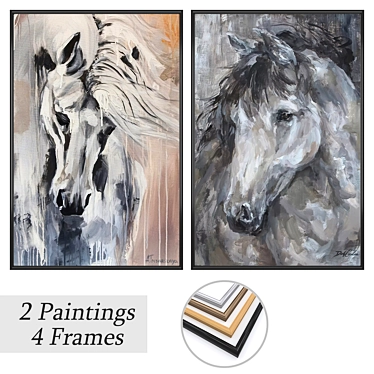 Gallery Wall Art Set with Multiple Frames 3D model image 1 