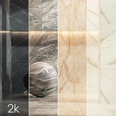 Marble Bundle Textures 2K Seamless 3D model image 1 