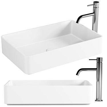 Neoro N50 Easy-Care Washbasin 3D model image 1 