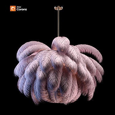 Modern Feather Chandelier 3D Model 3D model image 1 