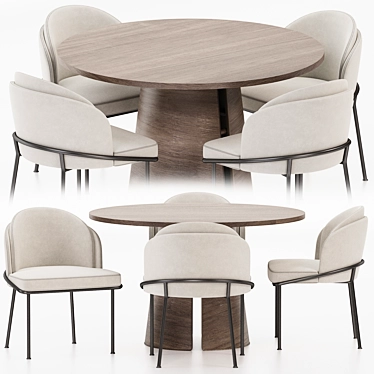  Contemporary Dining Set Collection 3D model image 1 