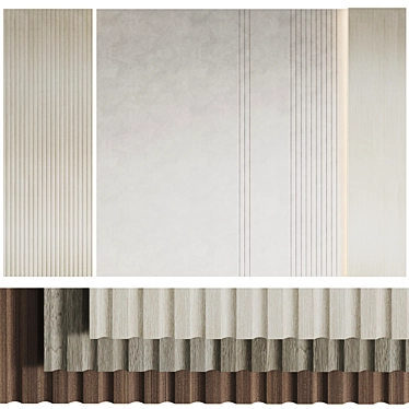 Wood 3 Decorative Wall Panels 3D model image 1 