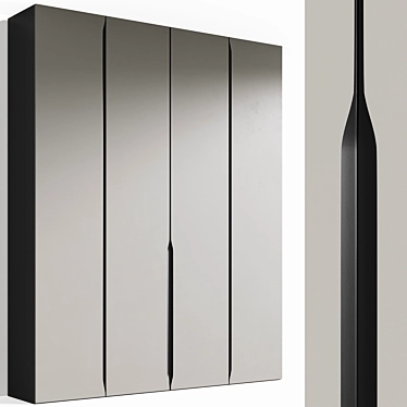 Modern Metal Handle Wardrobe 3D model image 1 