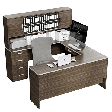 Modern Office Furniture Set 3D model image 1 