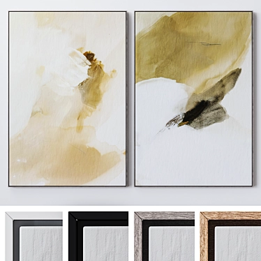 Watercolor Texture Frame Set 2014 3D model image 1 