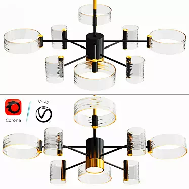 Nordic Modern LED Chandelier D0078 3D model image 1 