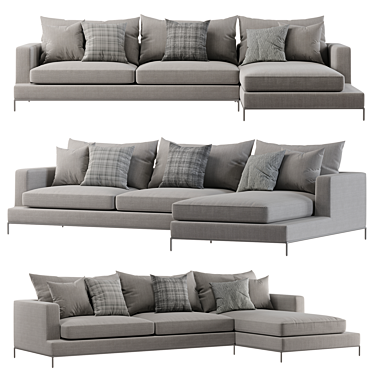 Modern Simena Sectional Sofa Design 3D model image 1 