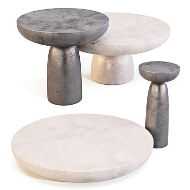 Mogg Olo Concrete Sculptural Tables 3D model image 1 