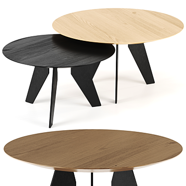 Modern Hoogland Table Set, 3 Colors 3D model image 1 