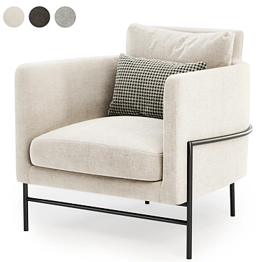 Elegant Aerin Armchair - Comfort Redefined 3D model image 1 